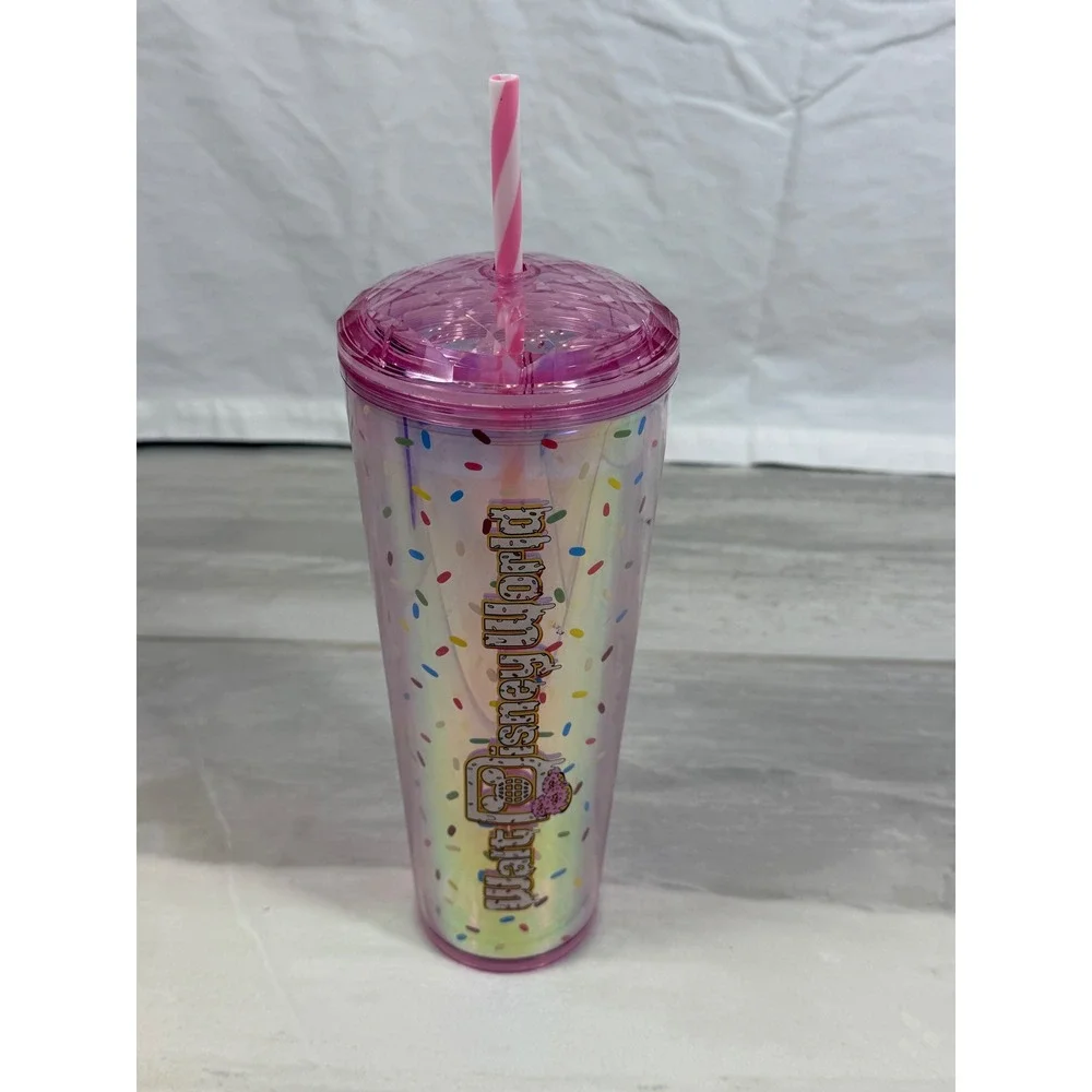 Starbucks Disney Eats Mickey Donut World Iridescent Pink Sprinkle 24oz 2024
